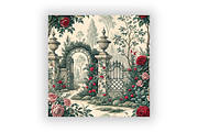 French Country Toile Bundle Paper, a Pattern Graphic by FloridPrintables (Thumbnail 6 of 9)