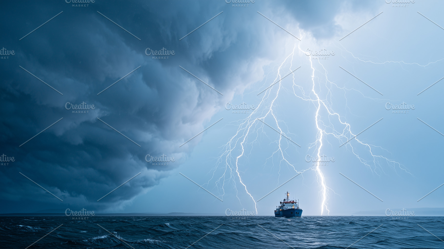 Powerful lightning storm strikes, a Nature Photo by MistyDay