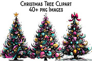 Christmas Tree Clipart, an Illustration by Pixels.Craft (Thumbnail 1 of 6)