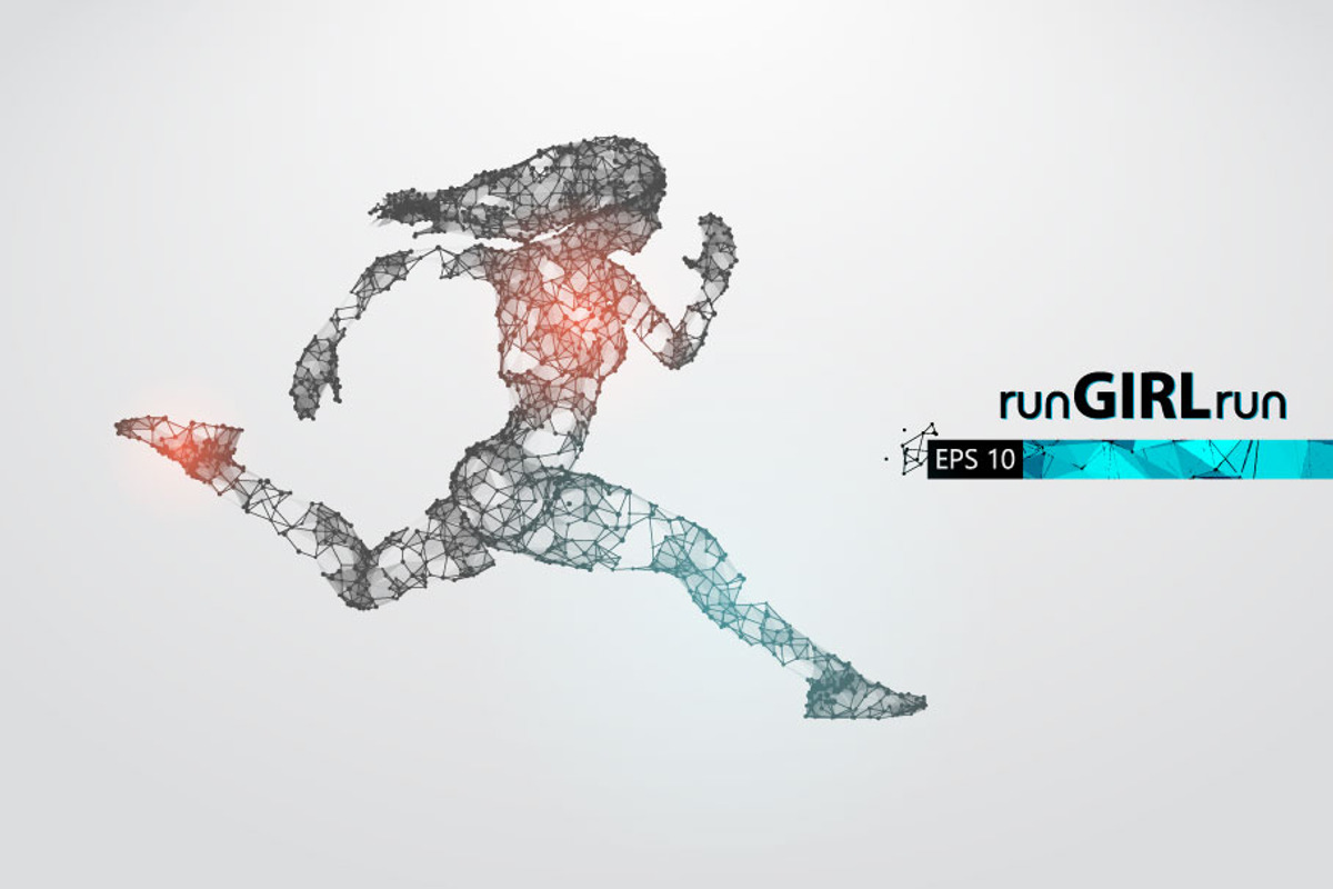 Silhouettes of running athlete woman, a Healthcare Illustration by Matrosovv (Photo 2 of 4)