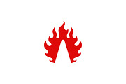 Letter A Fire Logo, a Branding & Logo Template by ganuDESIGN (Thumbnail 1 of 3)