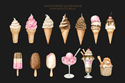 Watercolor Ice cream clipart, a Food Illustration by AquarelleSpace (Thumbnail 3 of 5)
