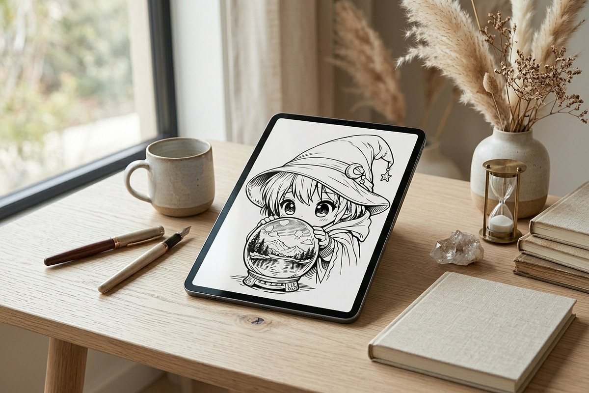 Cute Wizard Coloring Book Pages vol1, a Seasonal Illustration by ikarifq shop (Photo 4 of 5)