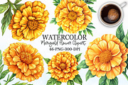 Marigold Flower Bloom Clipart, an Illustration by Rose Art (Thumbnail 1 of 8)
