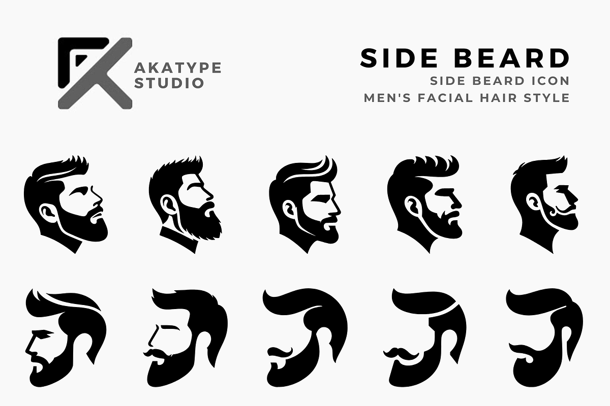 Side Beard Icon Vector, a Solid Icon by Akatype Studio (Photo 1 of 3)