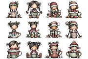 Cute Hot Chocolate Girl Clipart, an Illustration by DreamArtGraphic (Thumbnail 4 of 5)