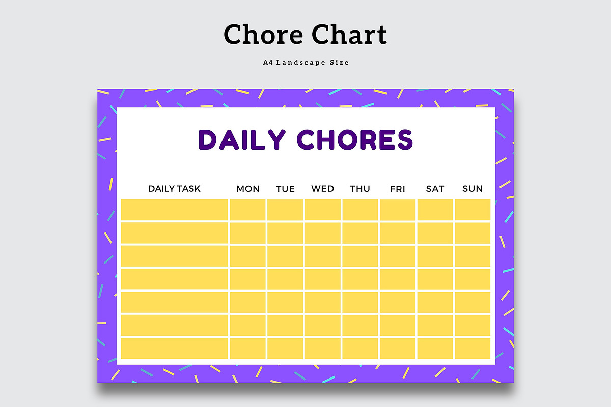 Colorful Daily Chores List, a Stationery Template by Amit Debnath (Photo 1 of 2)