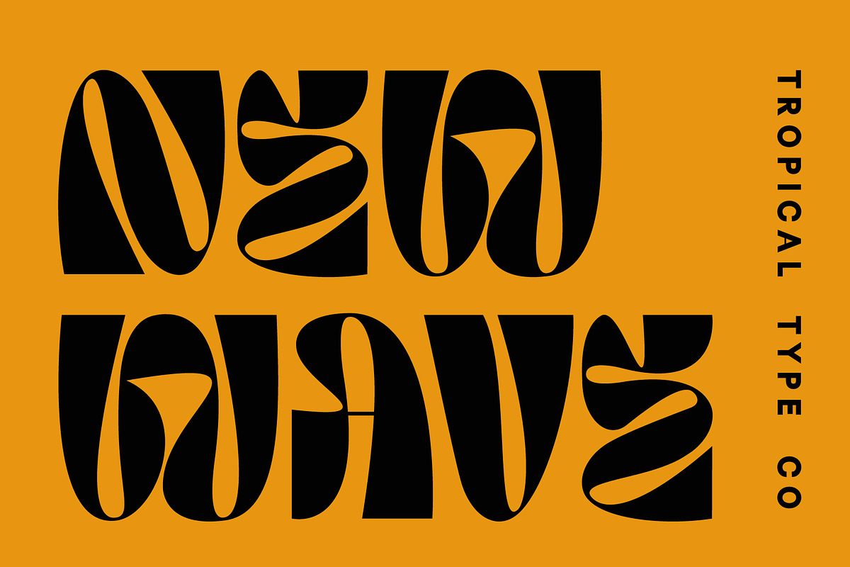 NEW WAVE - display font, a Sans Serif Font by Tropical Type