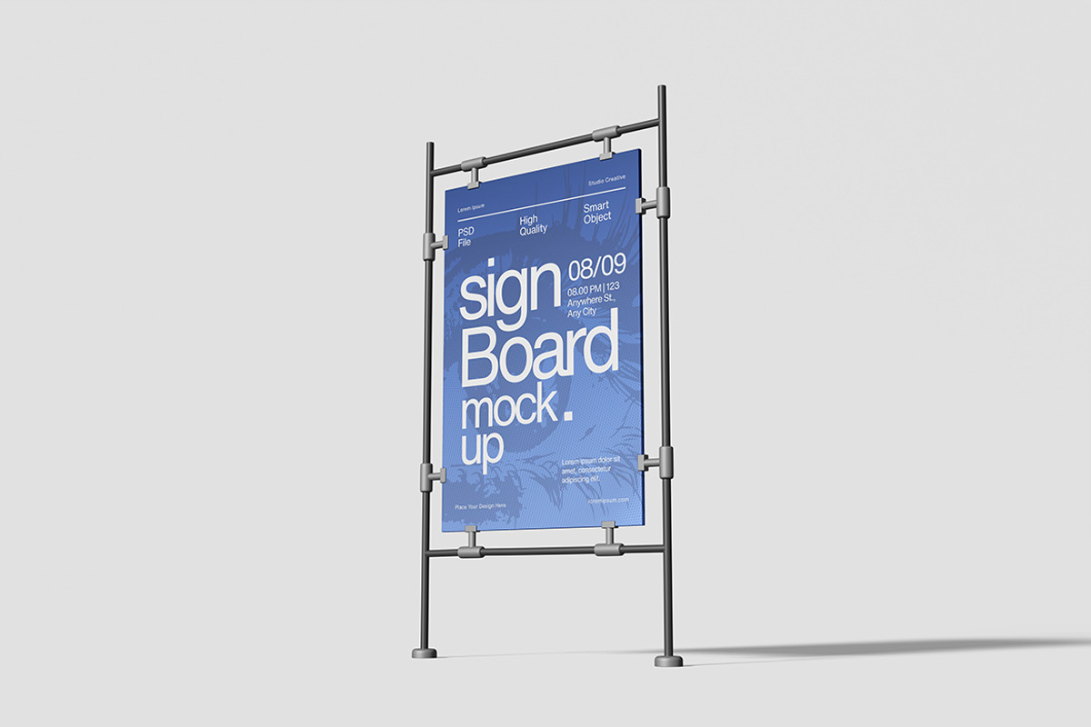 Minimalist Signboard Mockup, an Advertising Mockup by bimockup (Photo 4 of 6)