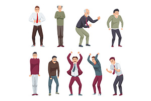 Angry men set. Evil, negative, a Person Illustration by Things for designers