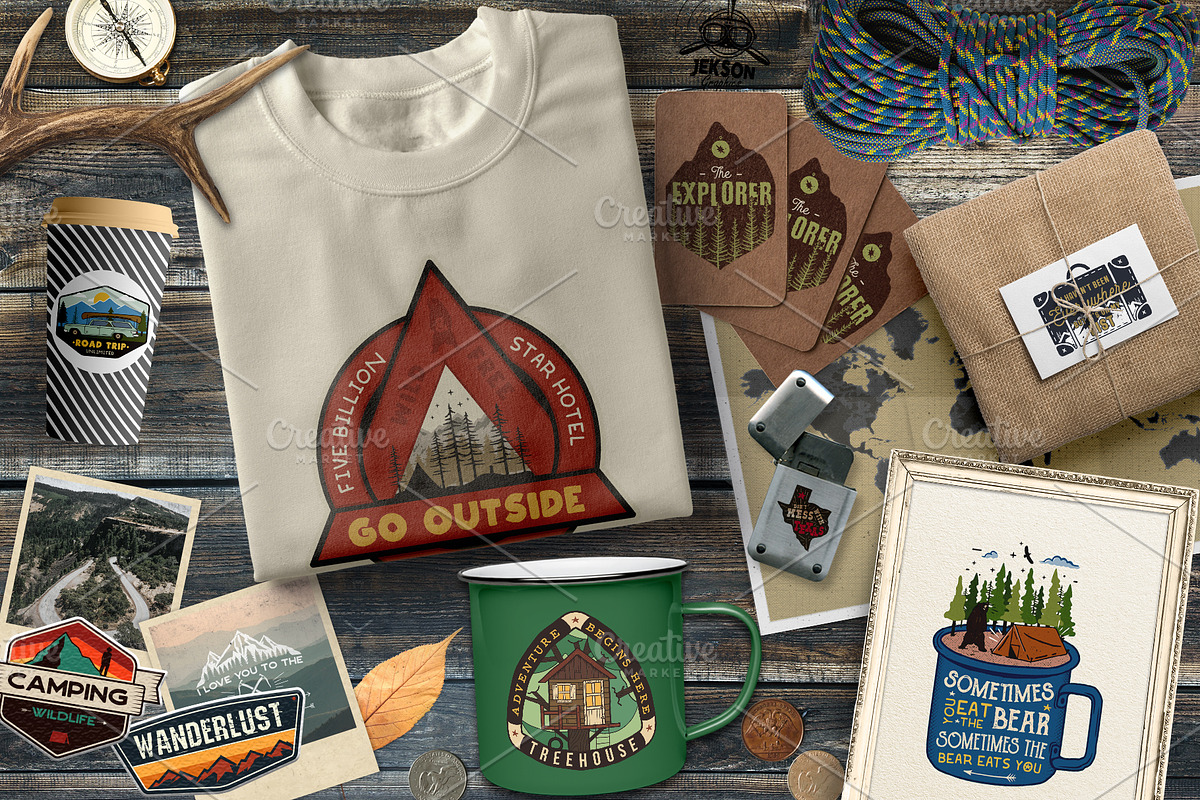 Retro Camp Road Trip Badge Kit, a Branding & Logo Template by JeksonGraphics (Photo 9 of 10)