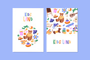 Cute kids toys set + backgrounds, an Object Illustration by PaperTrident (Thumbnail 7 of 12)