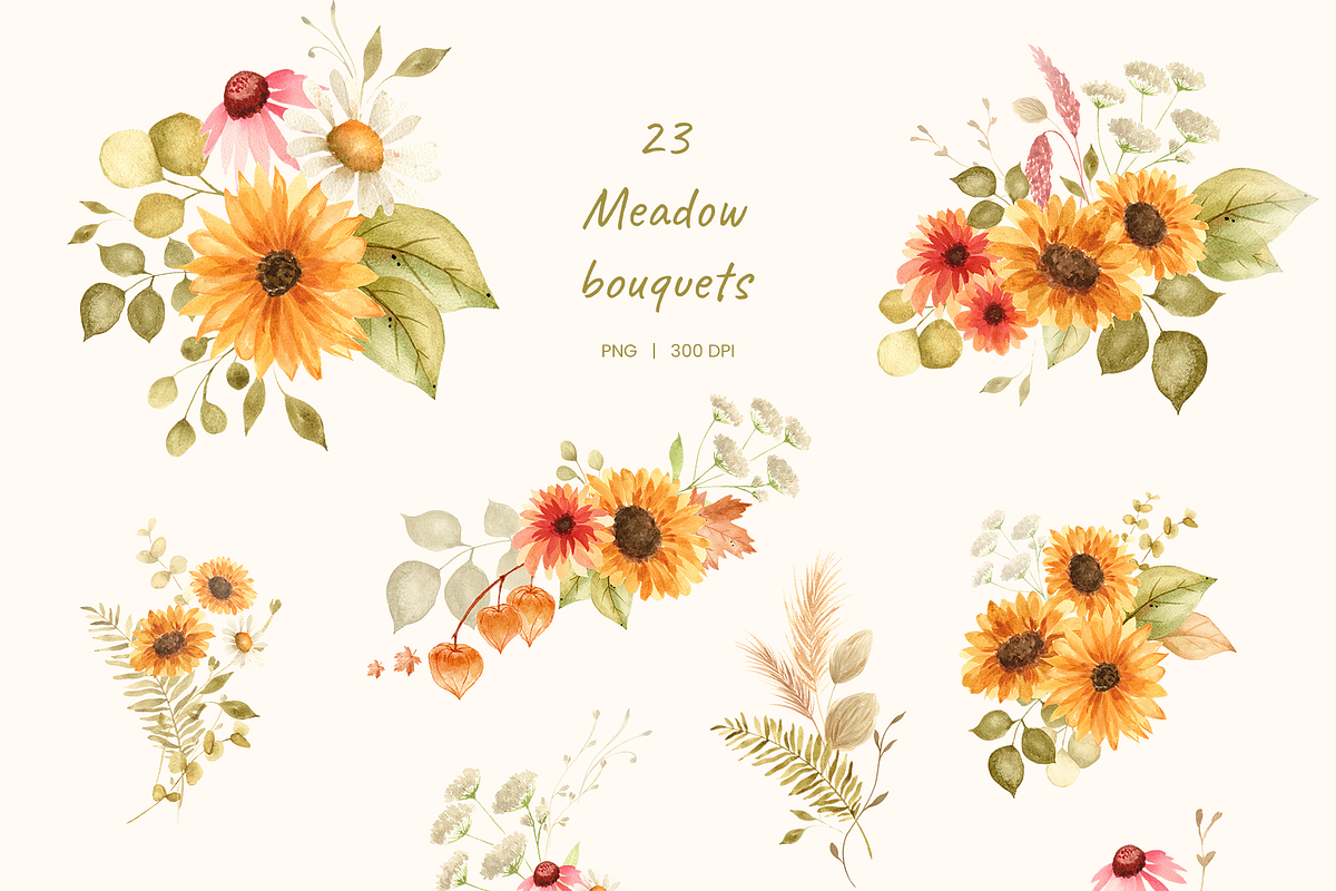 Golden Meadow. Watercolor Autumn Set, a Seasonal Illustration by Liliia Polos Illustration (Photo 3 of 12)