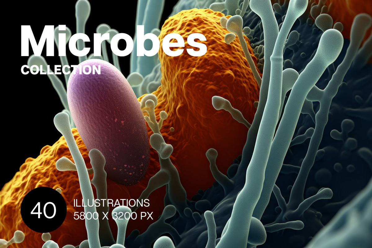 Microbes. 40 images, a Healthcare Illustration by Handmadefont (Photo 1 of 11)