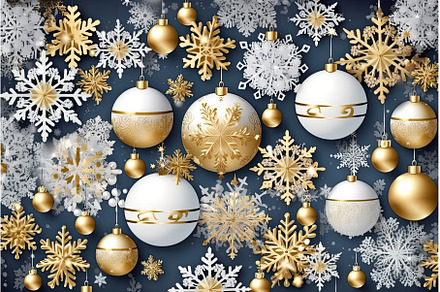 Golden Christmas pattern, a Holiday Photo by Neirfy