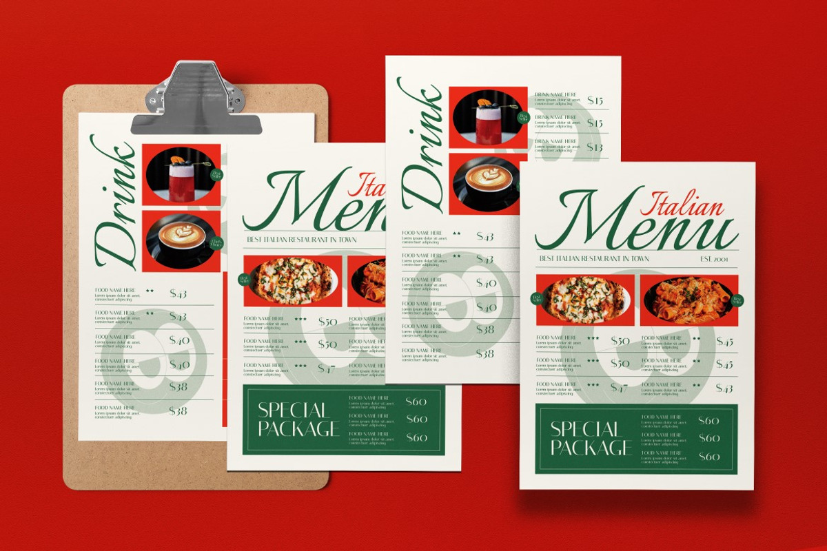 Beige Quirky Italian Food Menu, a Flyer Template by graphicook (Photo 4 of 4)