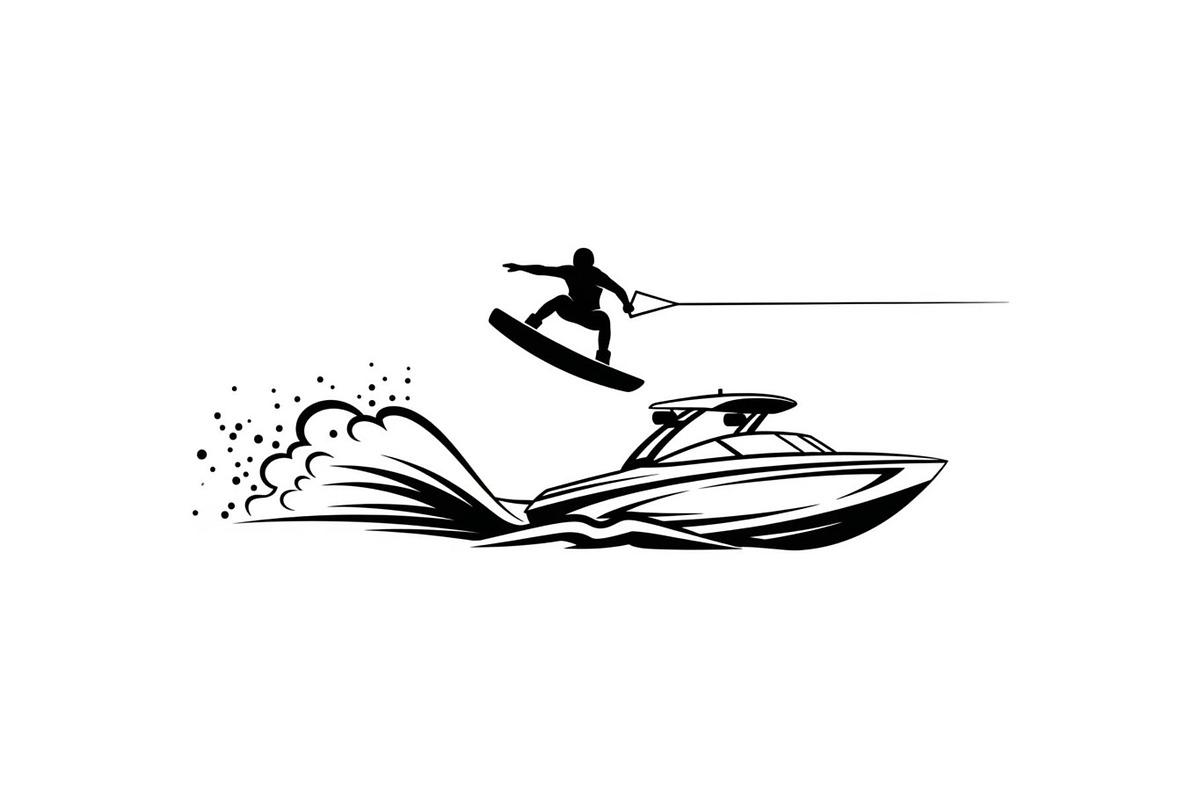 Water Ski Silhouette Vector Bundle, an Illustration by Designs_River (Photo 33 of 51)