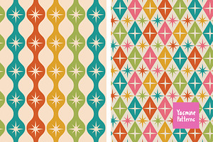 Mid Century 8 Seamless Patterns