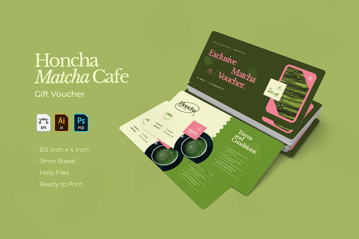 Honcha Matcha Cafe - Gift Voucher, a Card Template by VUNIRA (Photo 3 of 3)