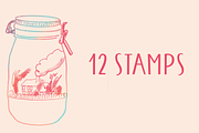 jar stamps for procreate, a Brush Add-On by pinkdrinksoul (Thumbnail 2 of 2)