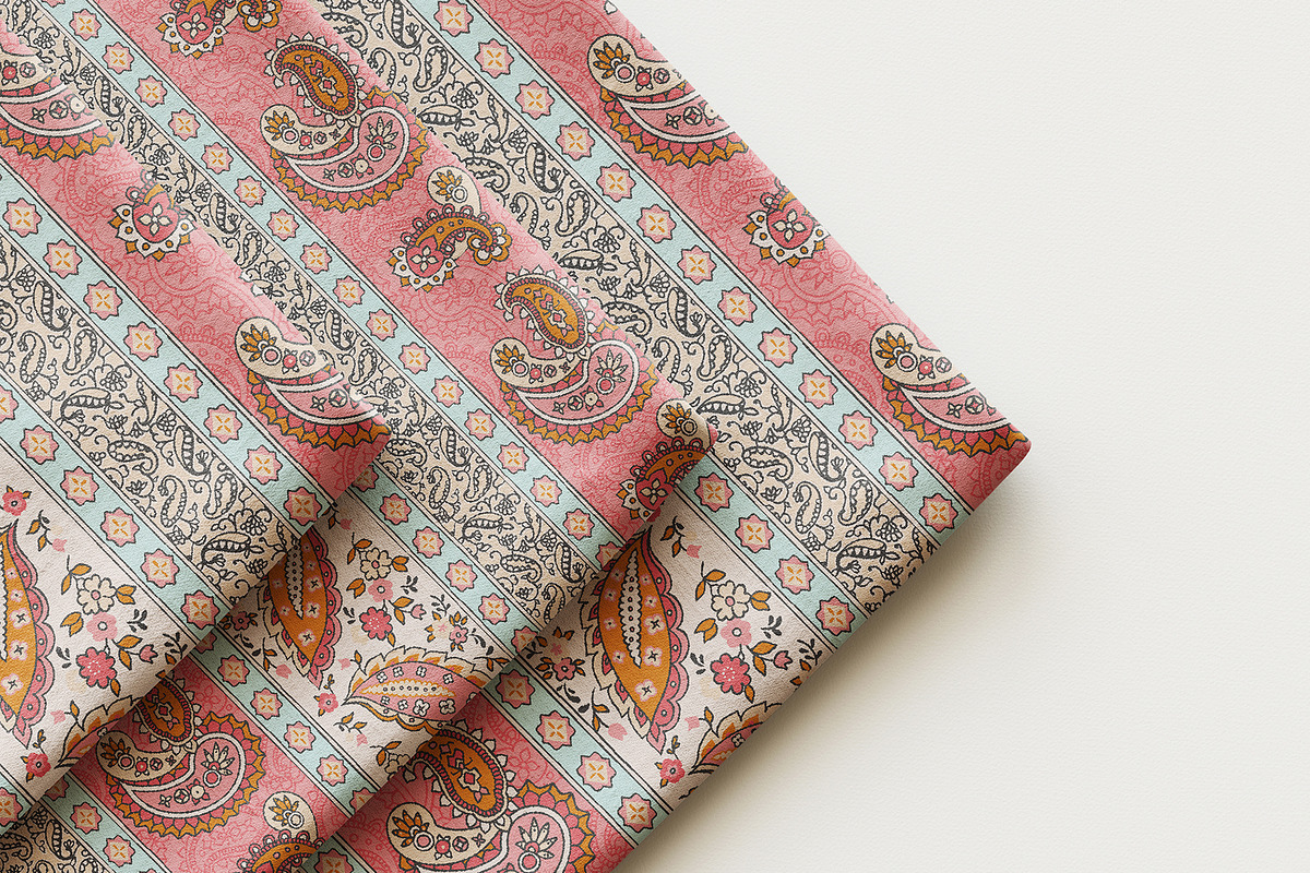 Ethnic Paisley Border Floral Pattern, a Pattern Graphic by StudioGlouna (Photo 4 of 9)