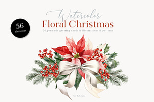 Christmas Watercolor Floral Set