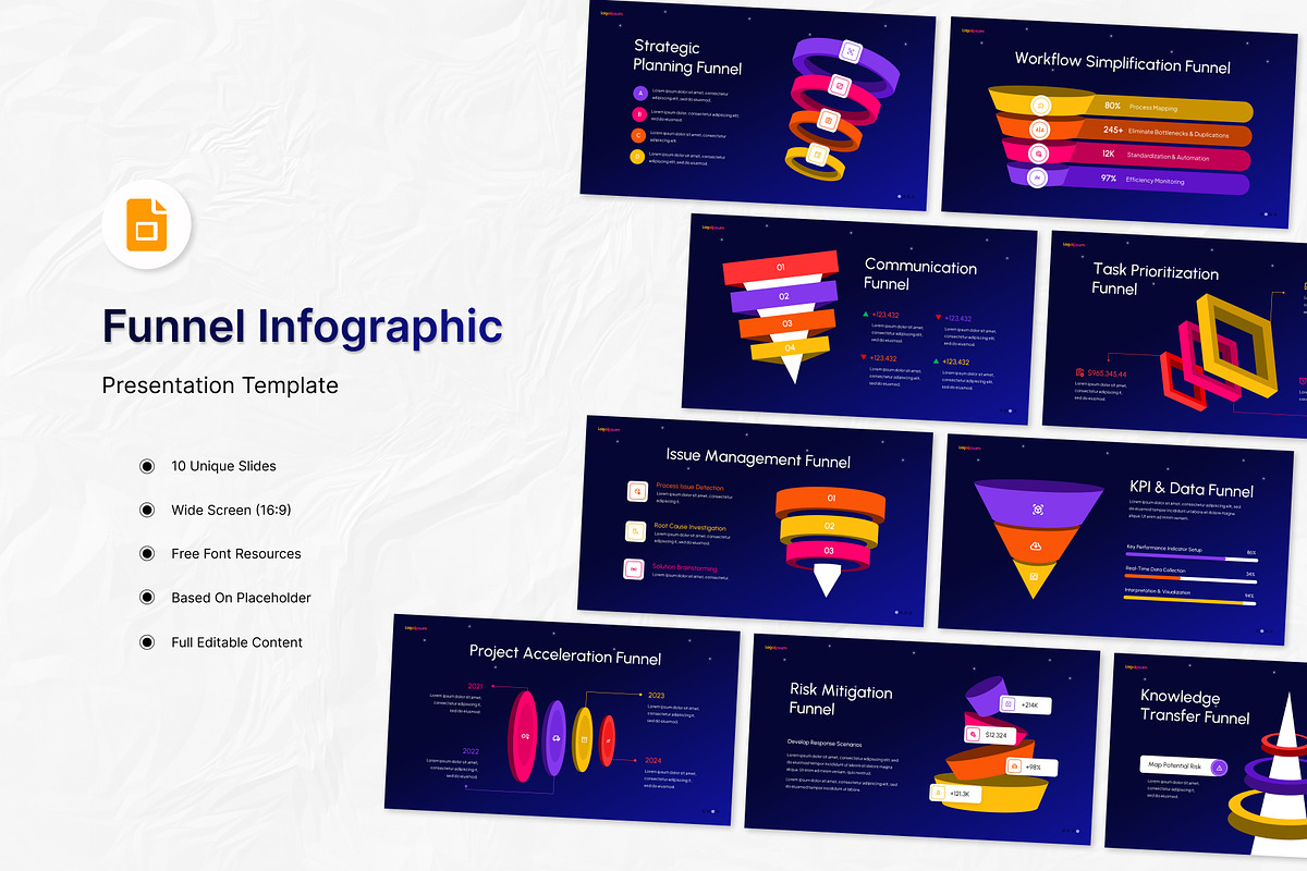 Funnel Infographic Slides Template