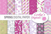 Spring Digital Scrapbook Paper | Graphic Patterns ~ Creative Market