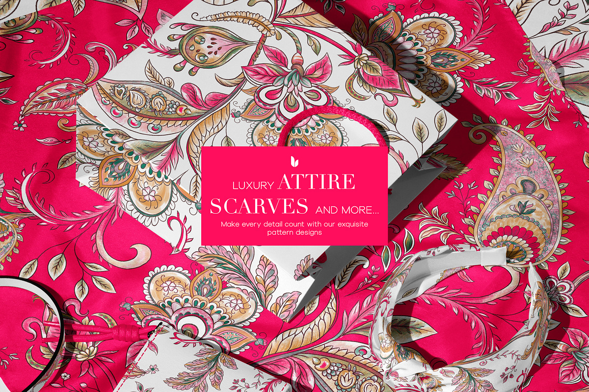 Chandira Paisley | Hand Drawn Prints, a Pattern Graphic by LEAFure (Photo 3 of 10)