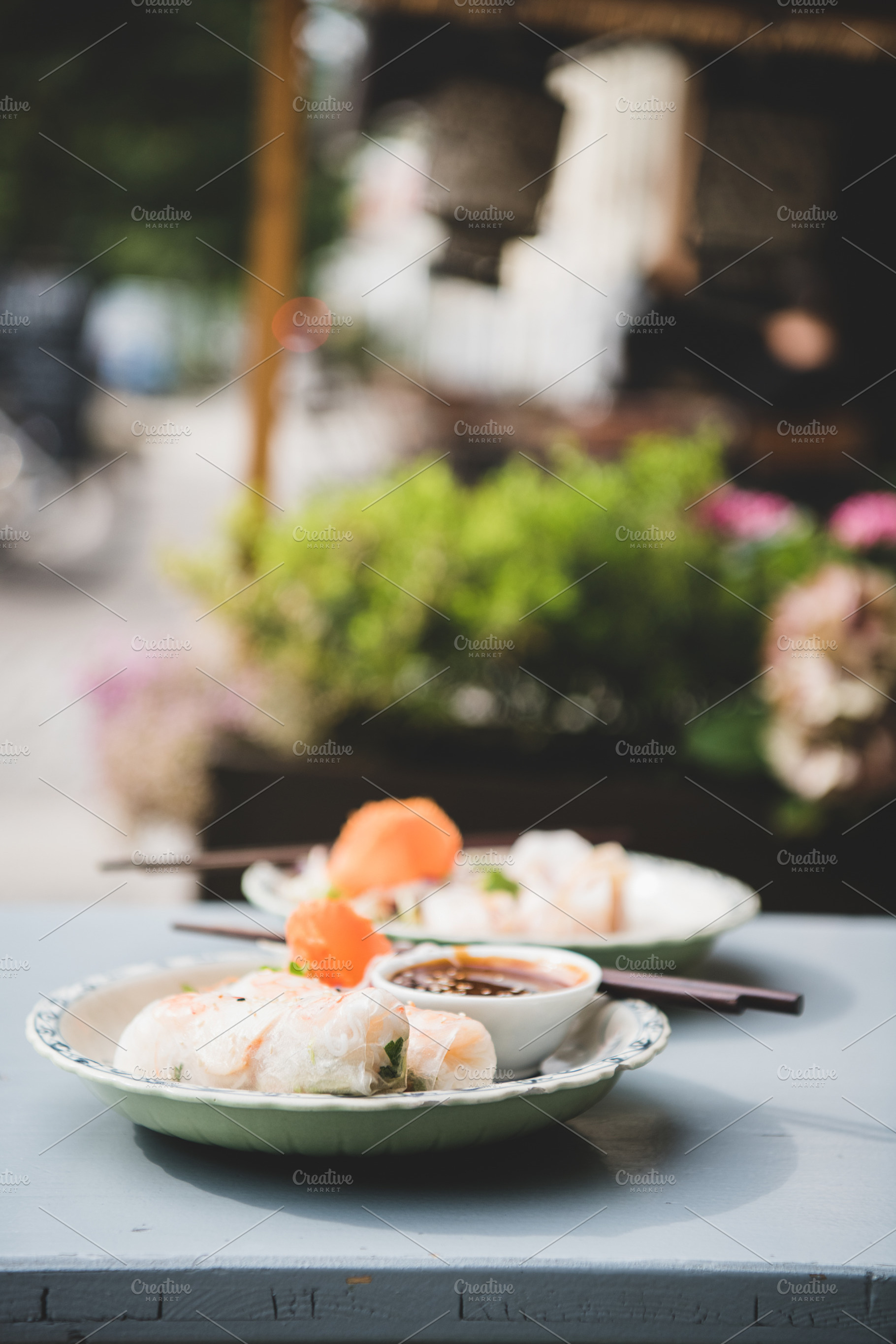 Fresh vegan rice paper summer rolls, a Food & Drink Photo by Foxys