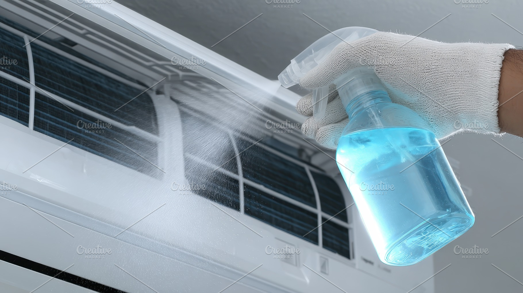 Cleaning Air Conditioner Unit with S, a Photo by Pixeness Studio