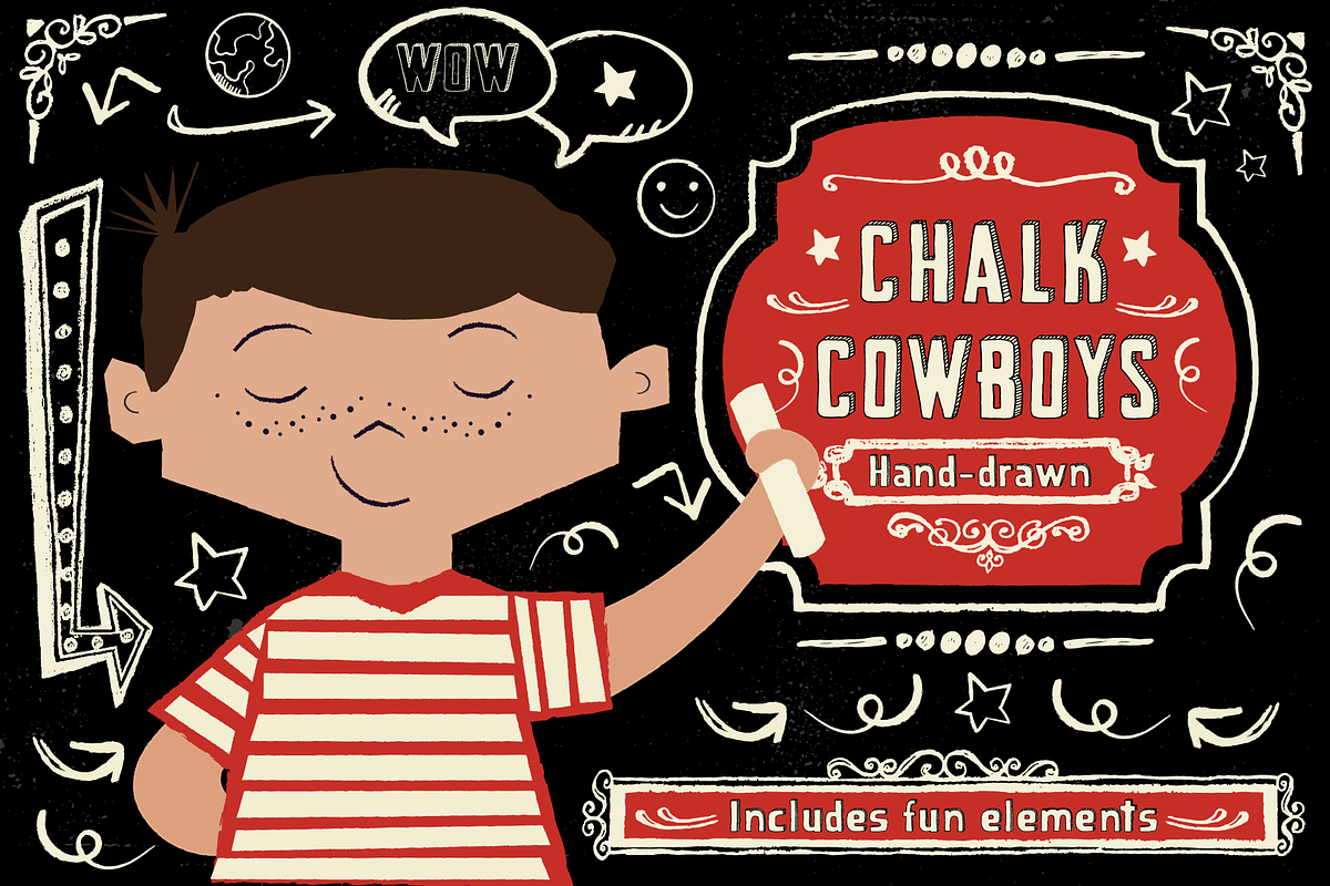 Chalk Cowboys Chalk Font Vintage, a Font by learningkiddos (Photo 1 of 11)