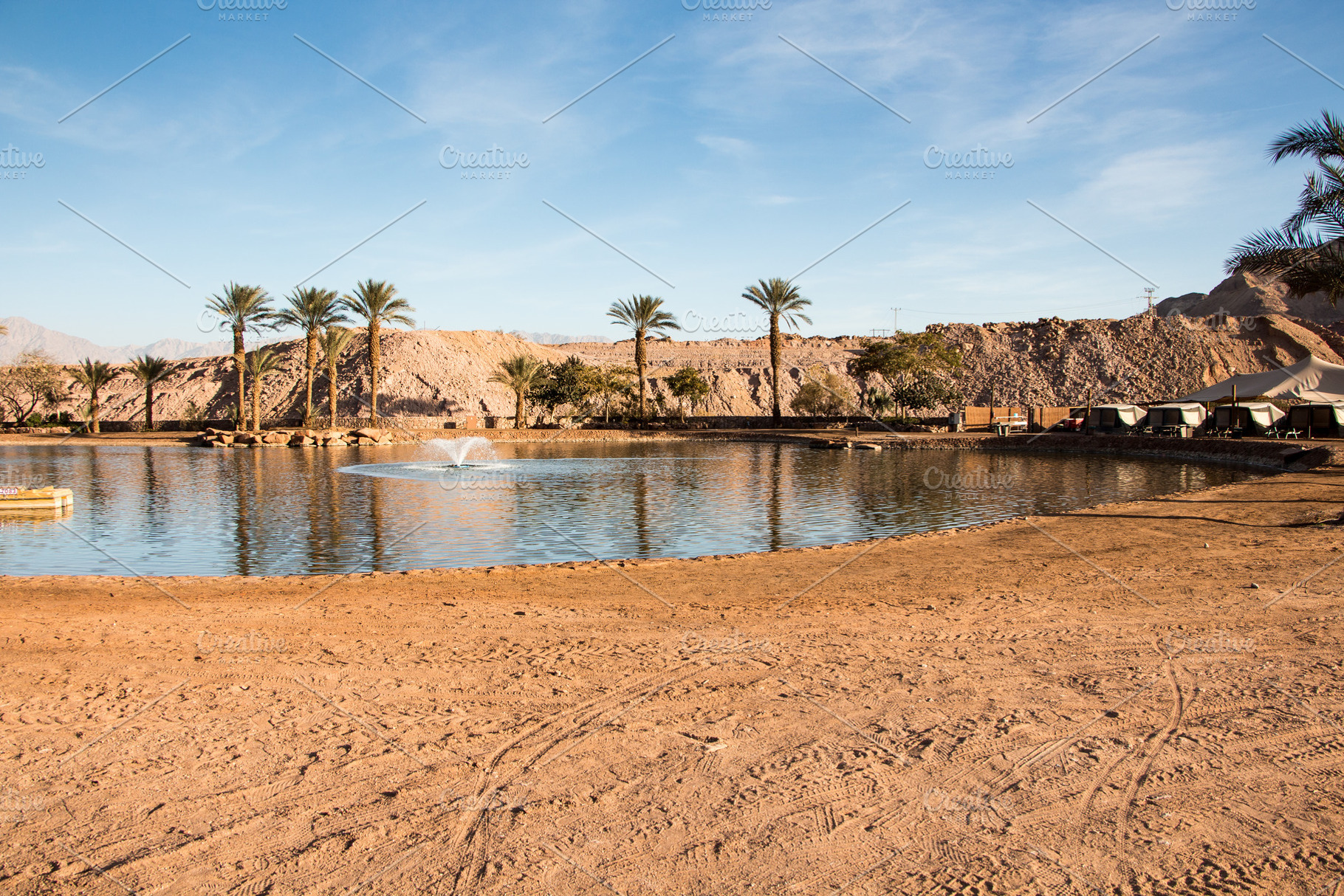 Oasis with lake, a Nature Photo by Travel_photos