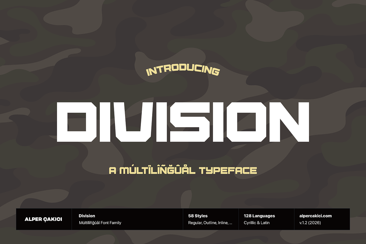 Division An Army Inspired Typefeace, a Sans Serif Font by alpercakici (Photo 1 of 14)