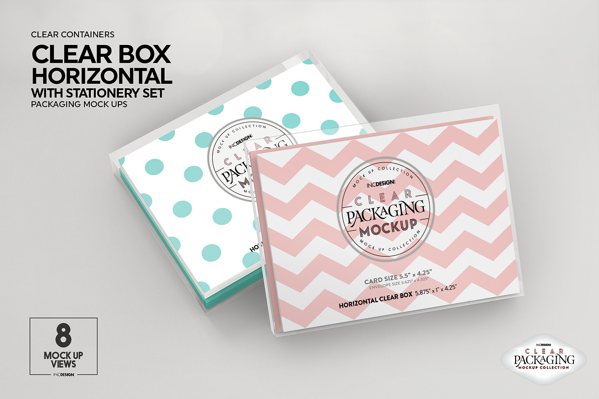 Clear Box with Stationery Set Mockup, a Packaging Mockup by INCDesign (Photo 15 of 19)