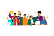 Teamwork Doodle Illustration, an Object Graphic by SLAB! Design (Thumbnail 2 of 3)