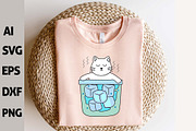 Kawaii Summer cats Beach party SVG, an Animal Illustration by ARTify Illustrations (Thumbnail 6 of 11)
