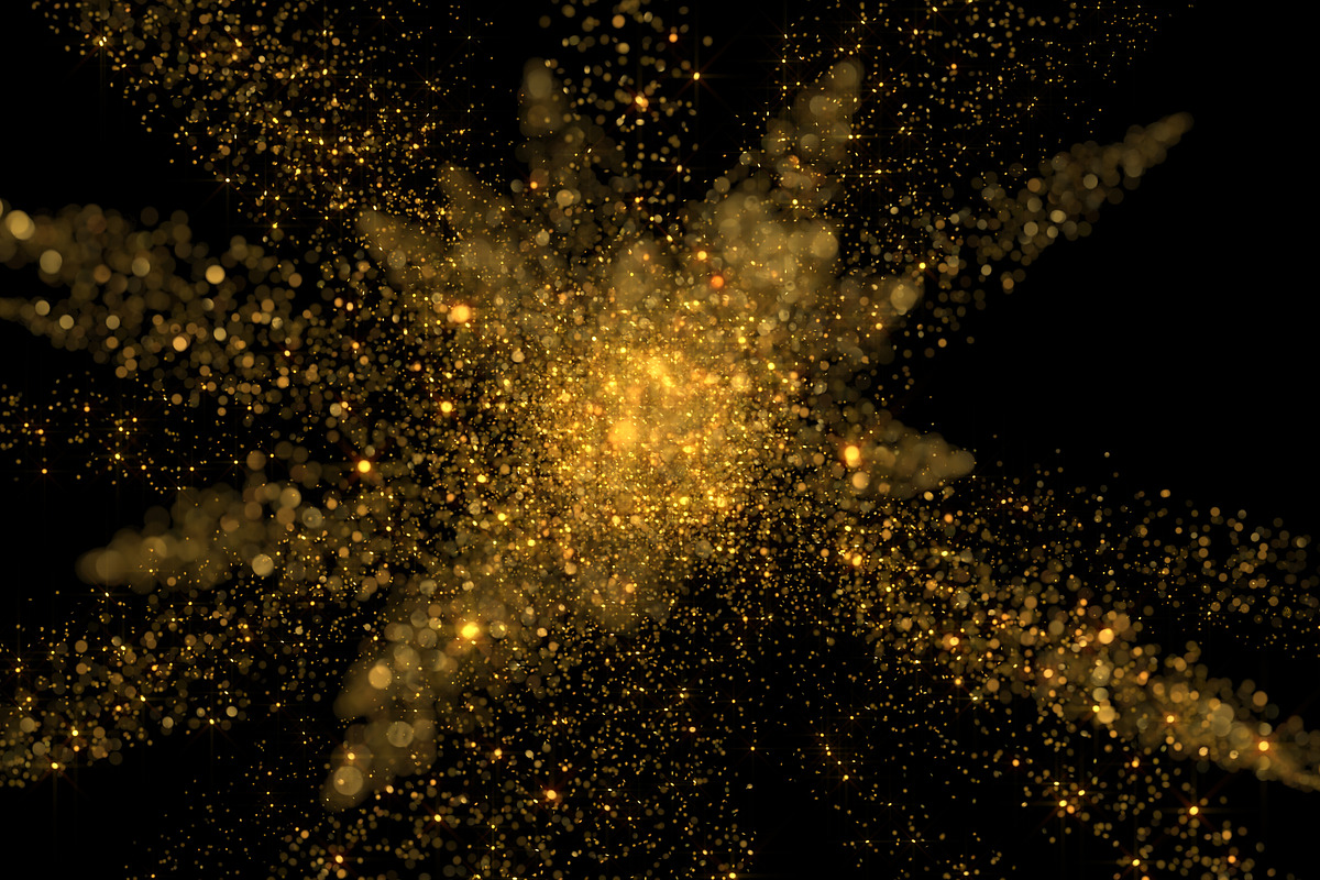Explosion of bright gold sequins, an Illustration by Leone_v (Photo 3 of 5)