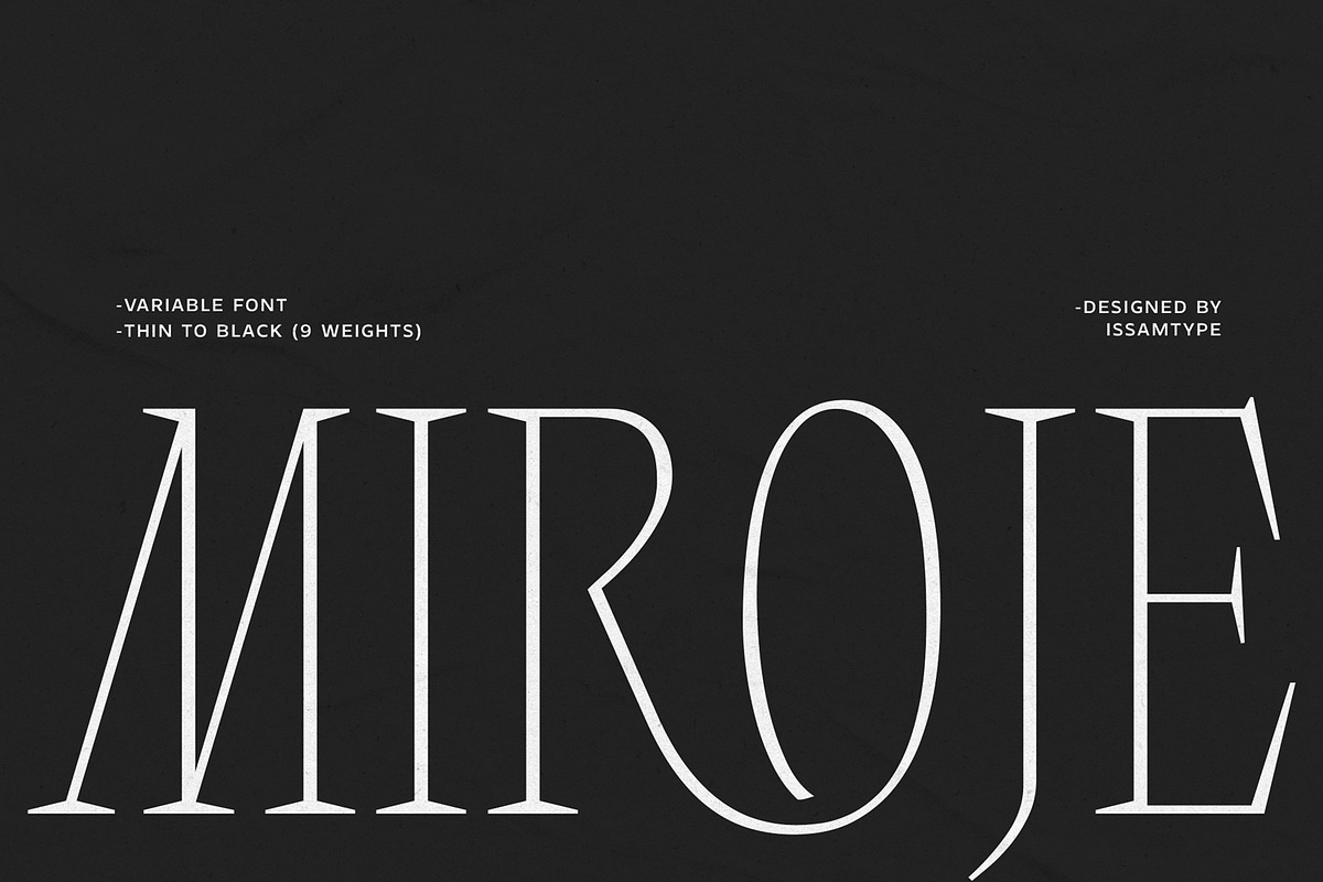 Miroje - Variable Typeface, a Serif Font by Issam Type (Photo 1 of 15)