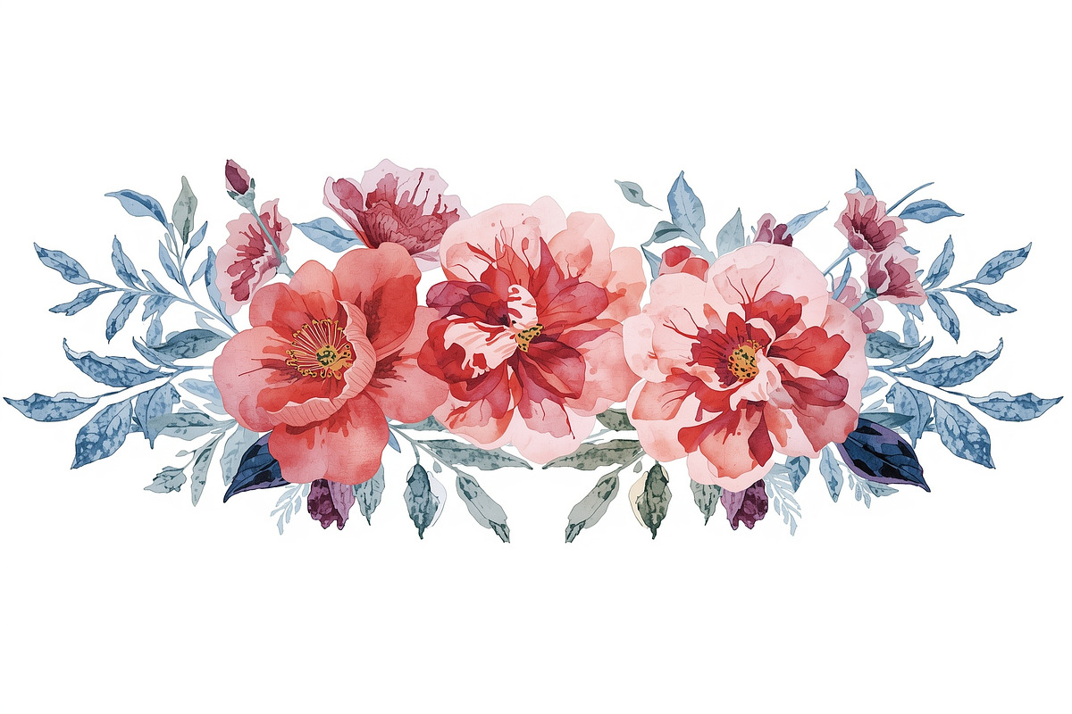 Spring Watercolor Flowers, an Illustration by jahid234 (Photo 11 of 15)