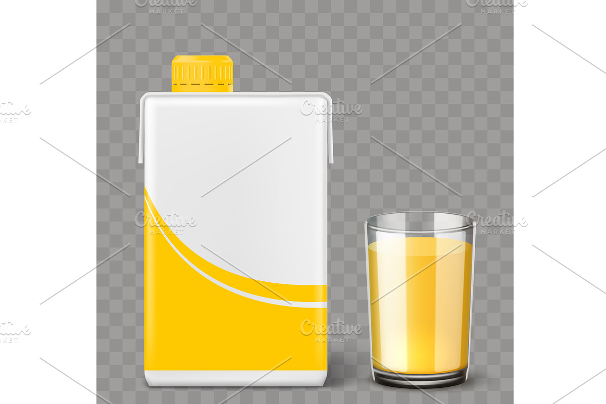 Realistic one liter orange juice, a Food Illustration by Vectorbuum
