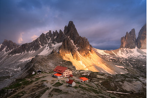 Aerial view of mountains, house and, a Nature Photo by den-belitsky