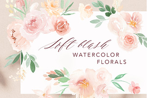 Soft Blush Floral Watercolor Set