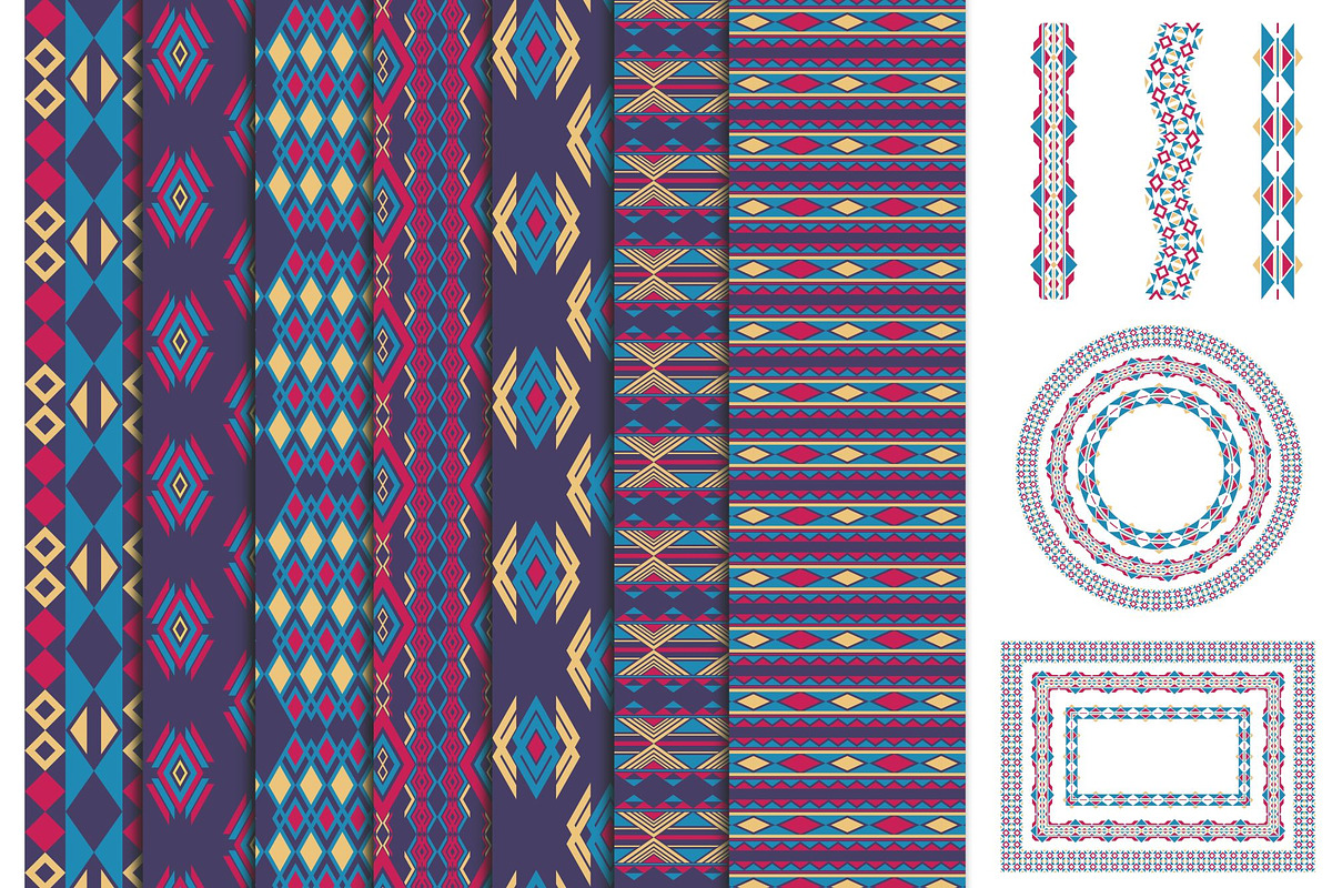 25 Aztec Ethnic Motif Asset, a Pattern Graphic by Pikgura (Photo 2 of 3)