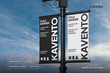 Pole Banner Mockup, an Advertising Mockup by vectorstockstudi0