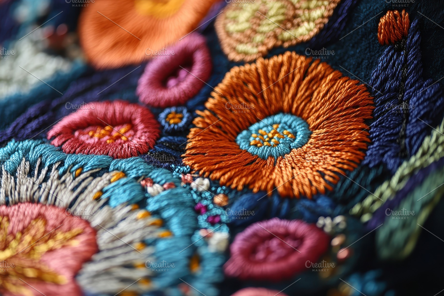 Colorful embroidery showcasing, a Photo by Pavel_design