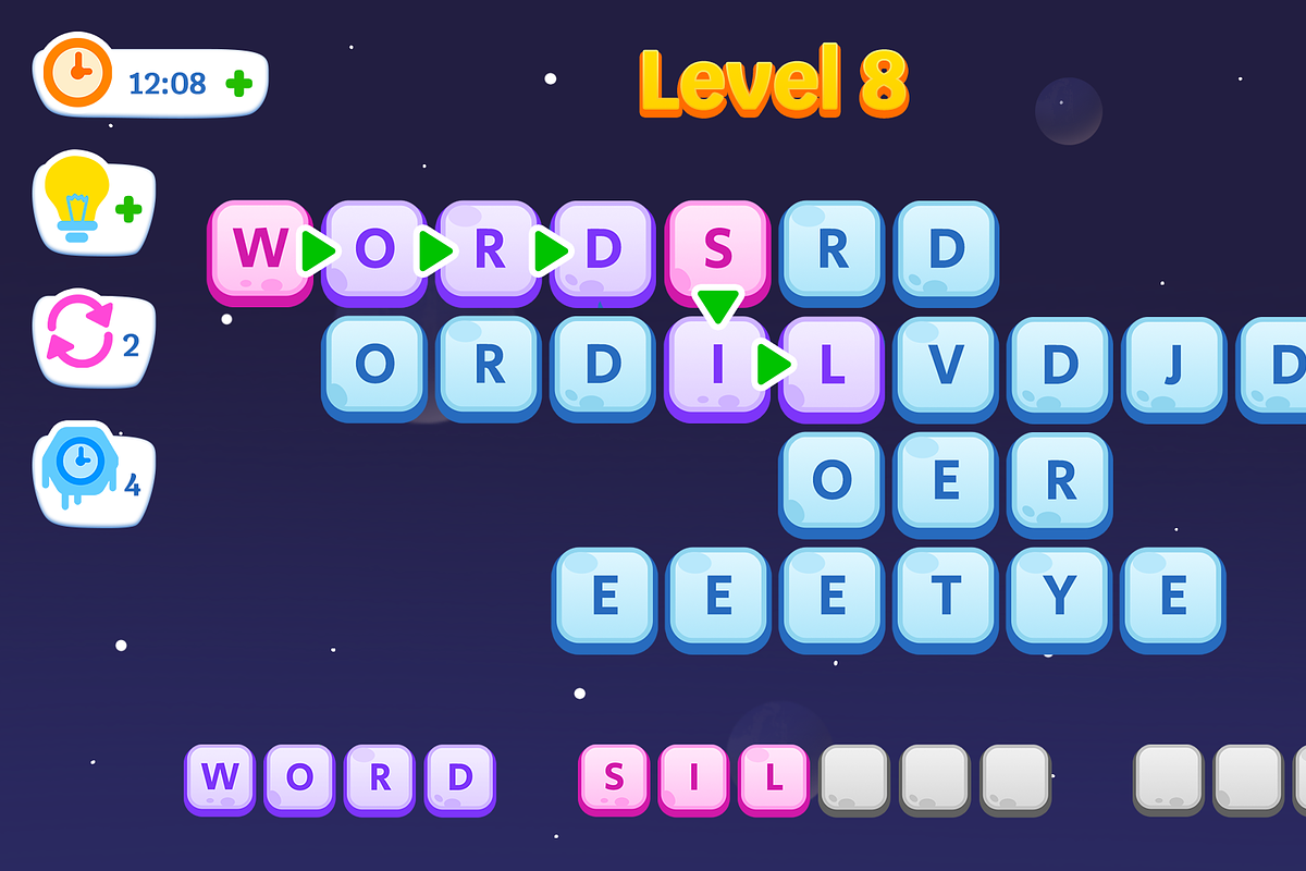 Space Word, Game UI, Mobile Casual, an Object Graphic by KartInnka (Photo 7 of 19)