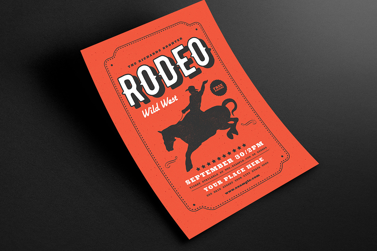 Vintage Country Rodeo Event Flyer, a Flyer Template by Guuver