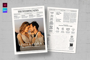 Wedding Newspaper Flyer Template, a Flyer Template by BrandPacks