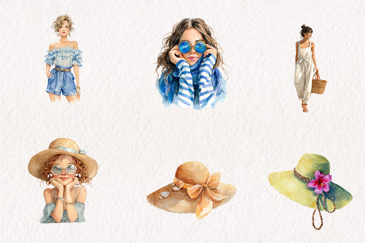 Summer Coastal Fashion Clipart, an Illustration by CreationArt (Photo 6 of 7)